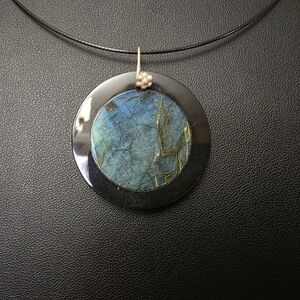Elegant Blue and Black Pendant Necklace
